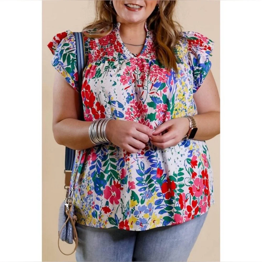 Entro Floral Impressions Blouse, NWOT , size 1X - Picture 1 of 4
